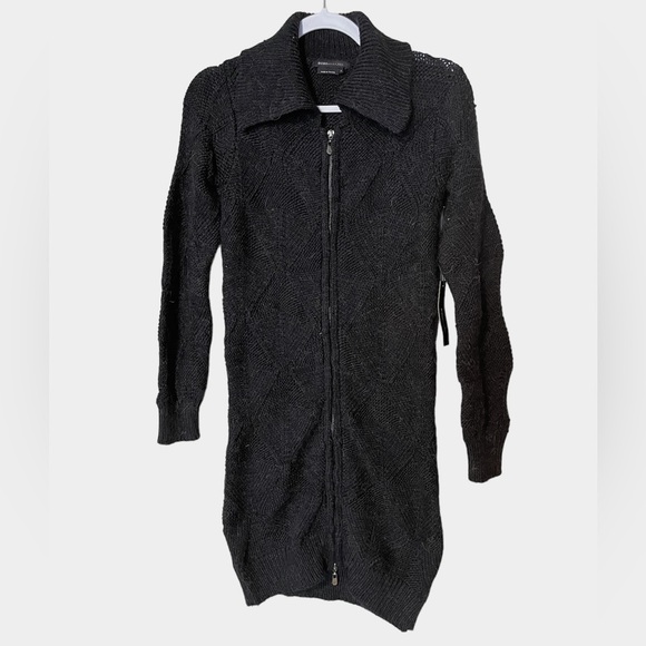 BCBGMAXAZRIA Aplpaca Blend Zip Front Sweater Dress NEW - Picture 1 of 7